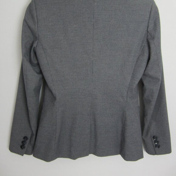 New United Colors Of Benetton Blazer Womens S Gray Houndstooth LS Blazer Jacket - Picture 7 of 14